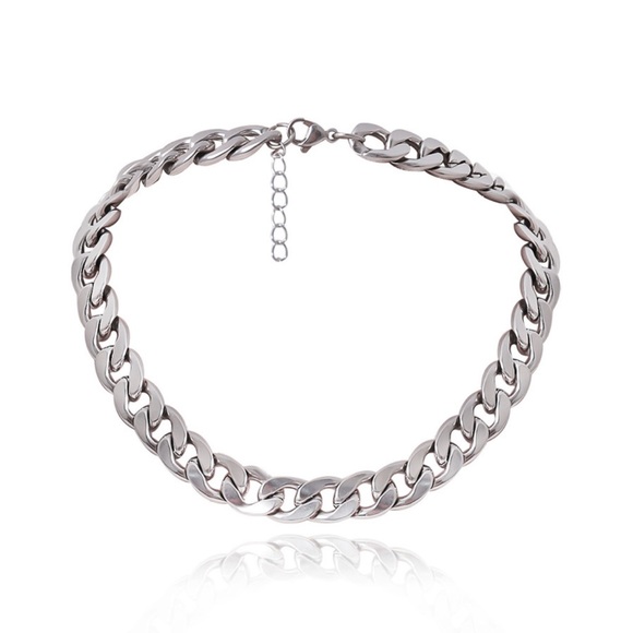 Stainless Steel Cuban Link Fashion Choker - Picture 3 of 5
